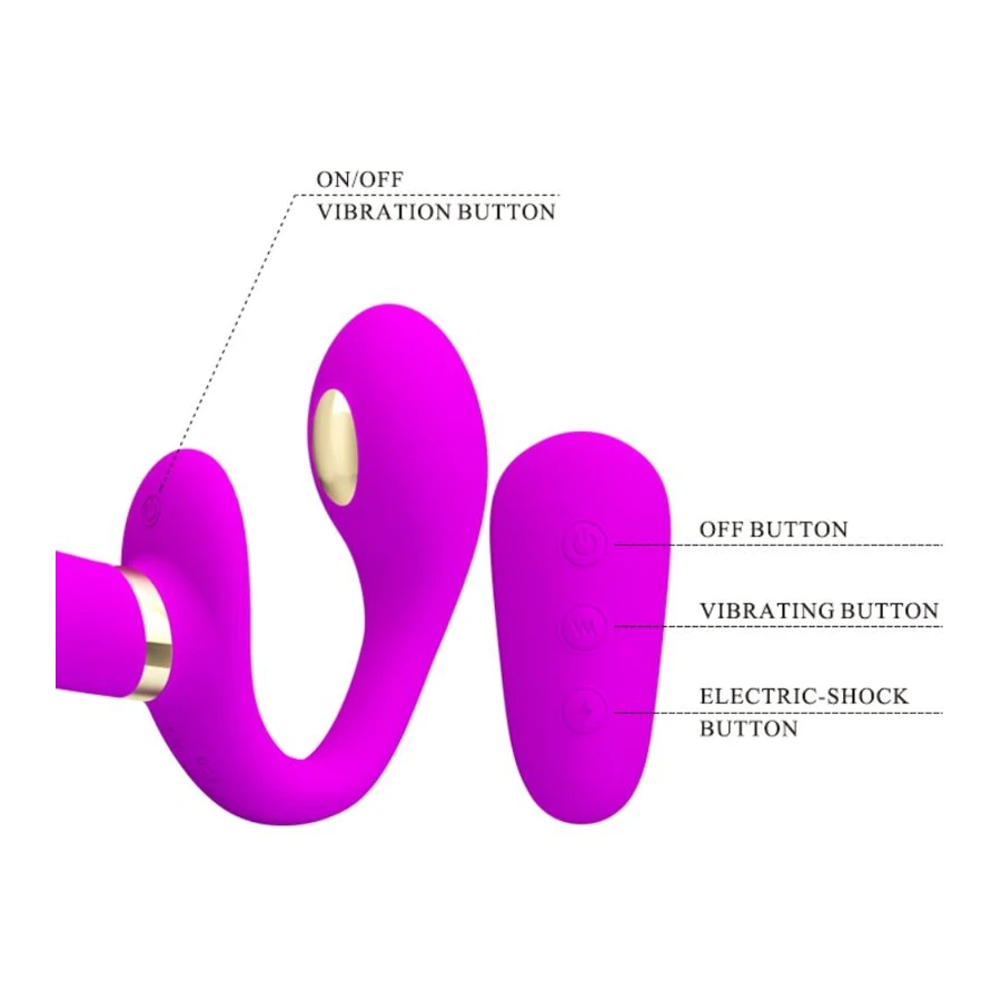 PRETTY LOVE - THUNDERBIRD VIBRADOR DUPLO COM CONTROLE REMOTO ROXO